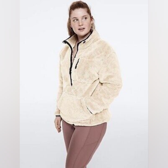 Pink Victoria's Secret Teddy Half Zip Pullover Sweater. Size XS - Picture 1 of 17